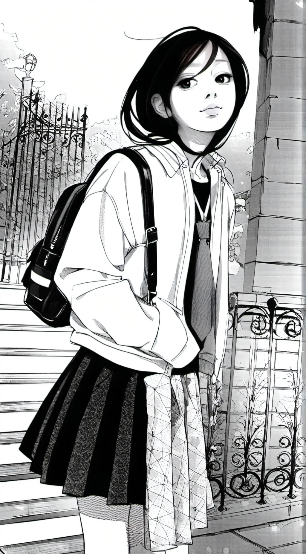 ai character: Angelina, olive,la background