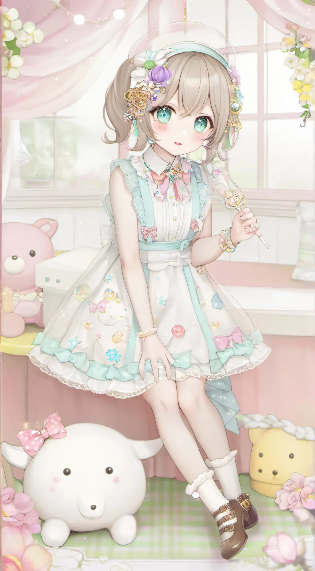 ai character: cute girl background