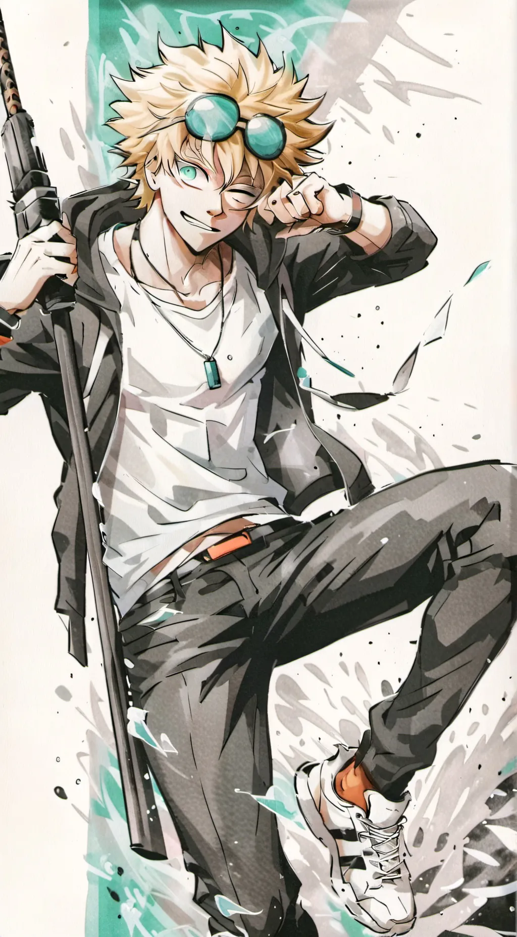 ai character: Bakugo Katsuki background