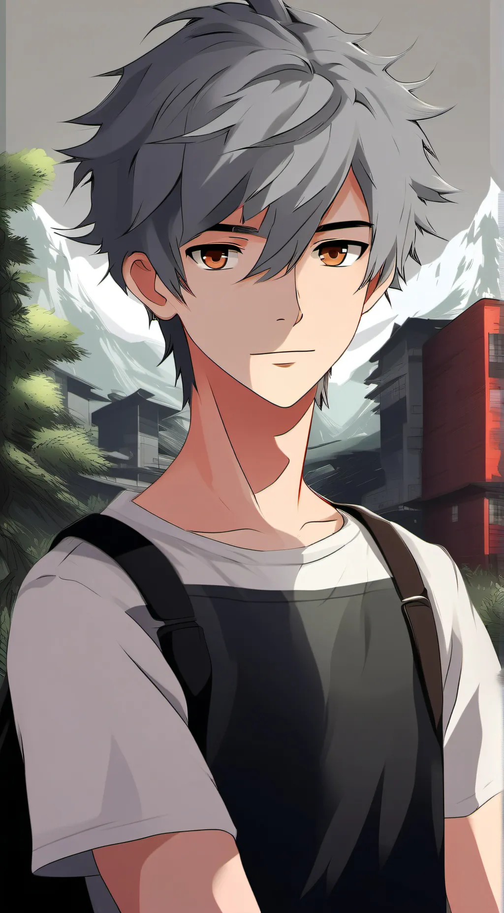 ai character: Gray background