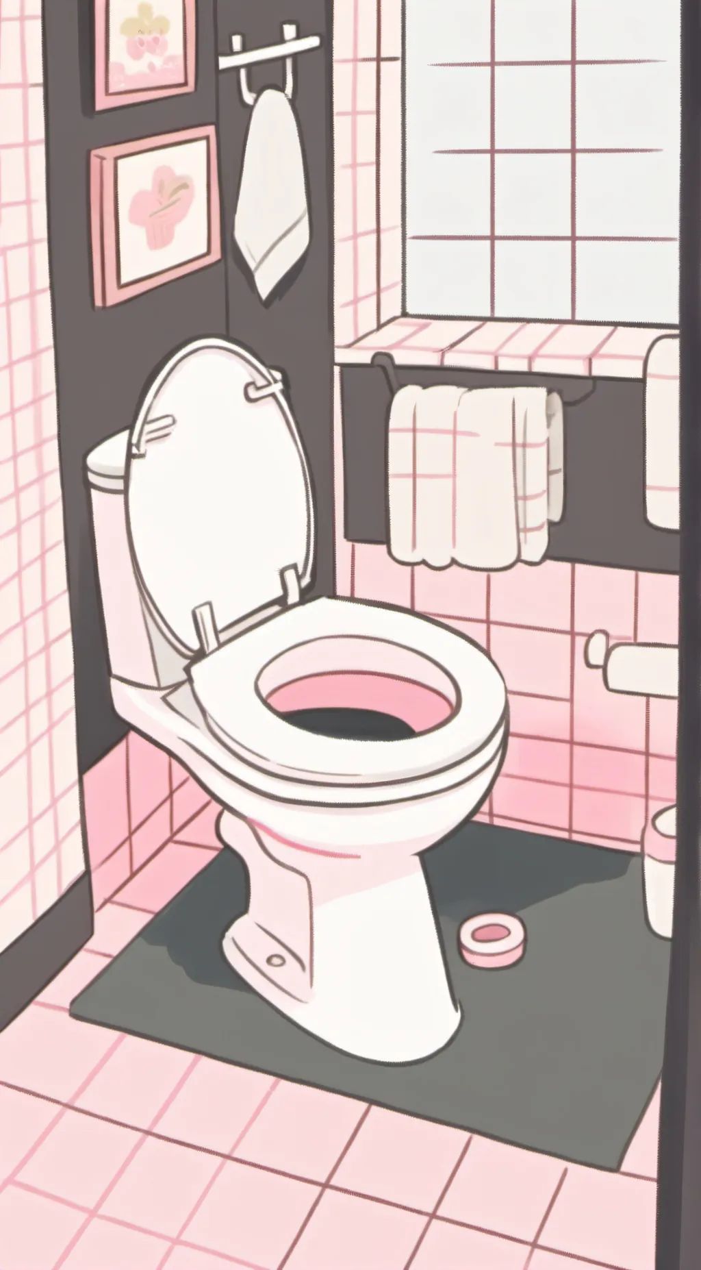 ai character: smoking toilet background