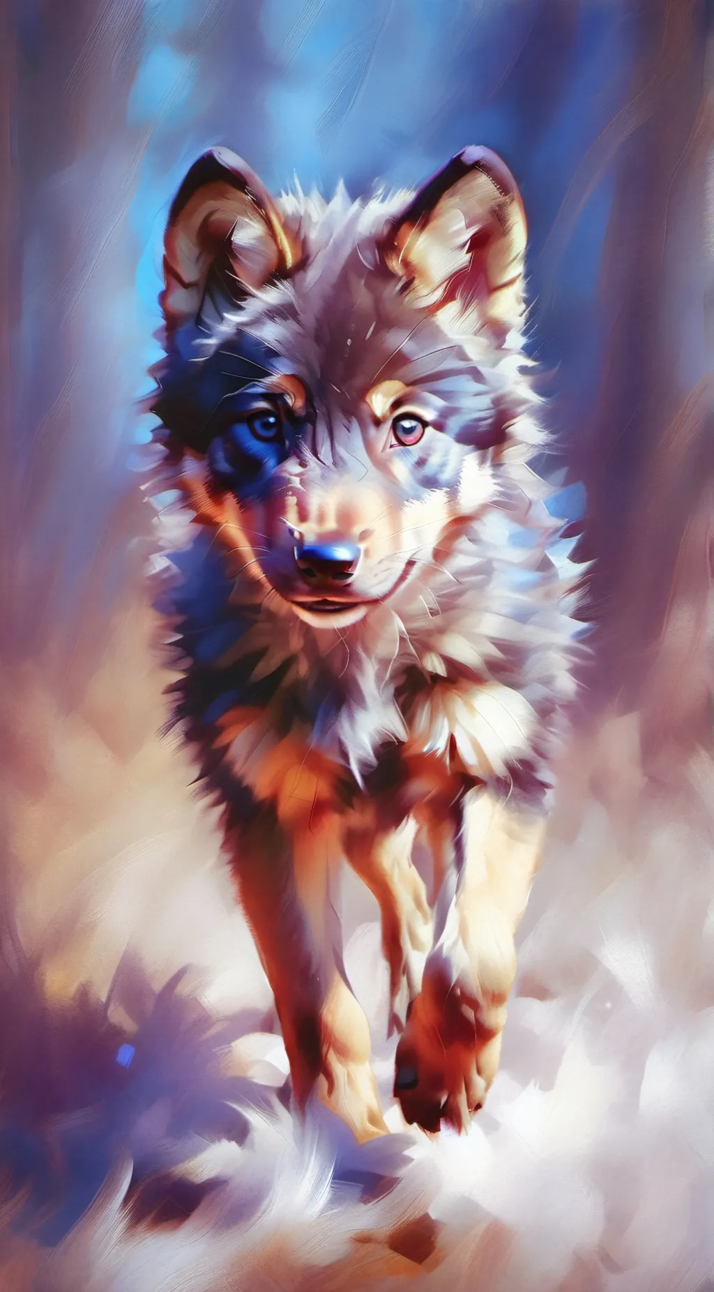 ai character: wolf pup background