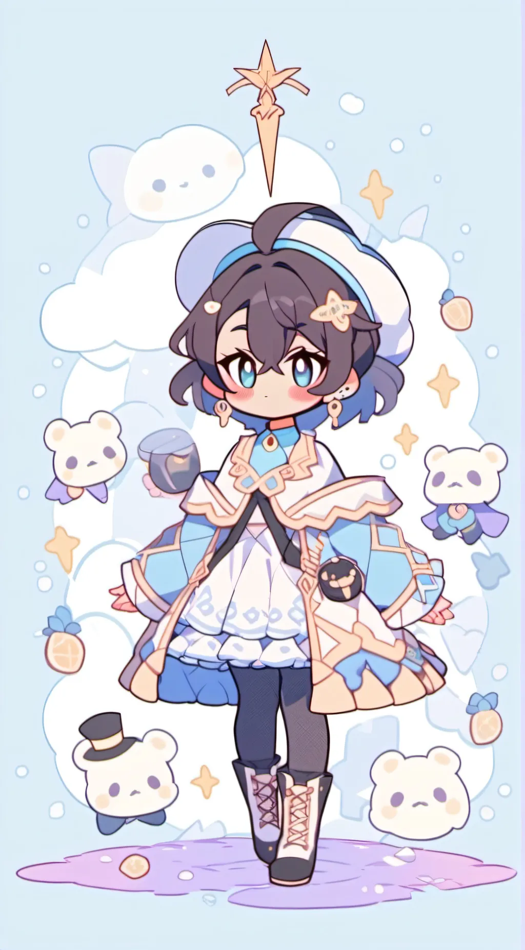 ai character: Female pierce  background