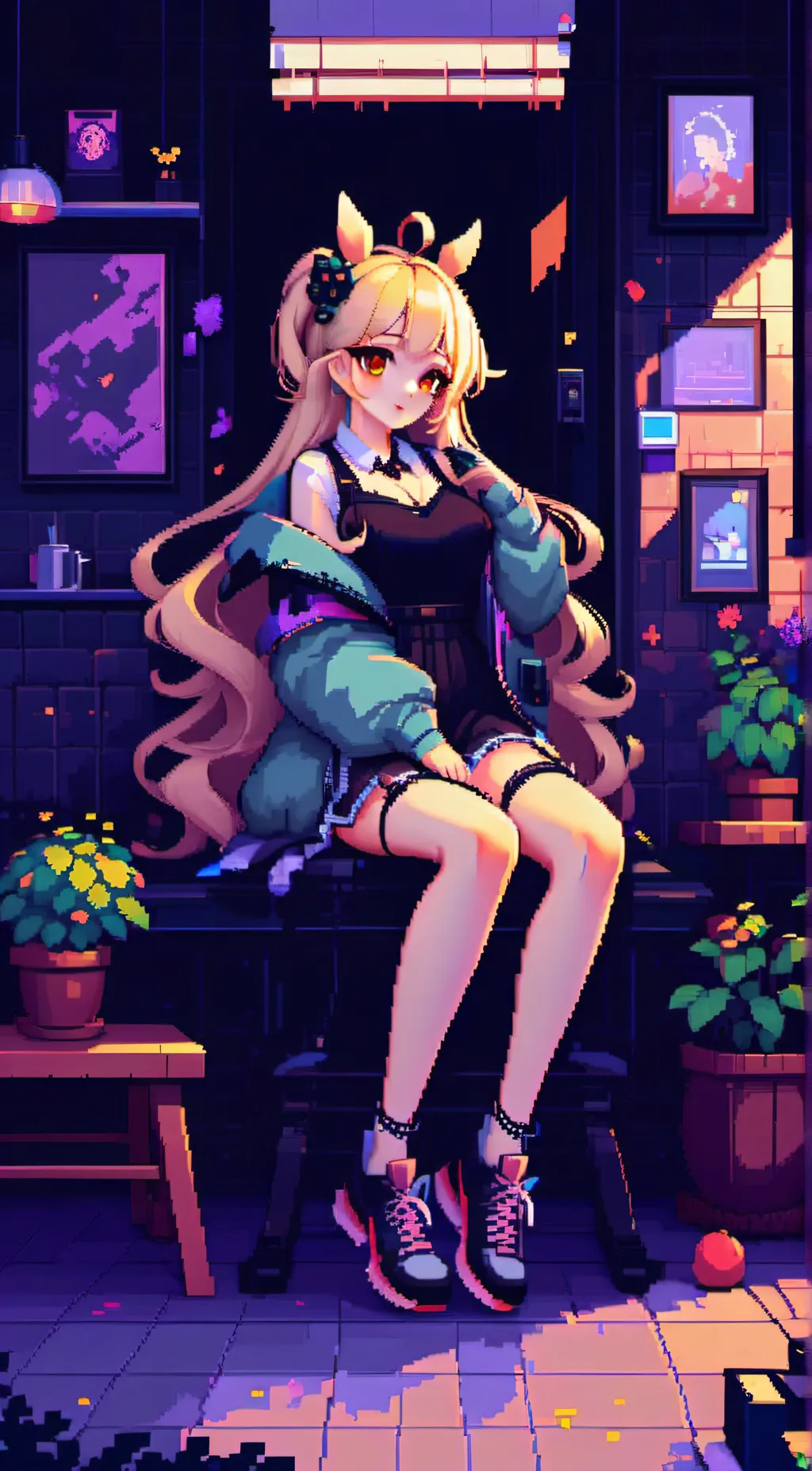 ai character: pixel eliana background