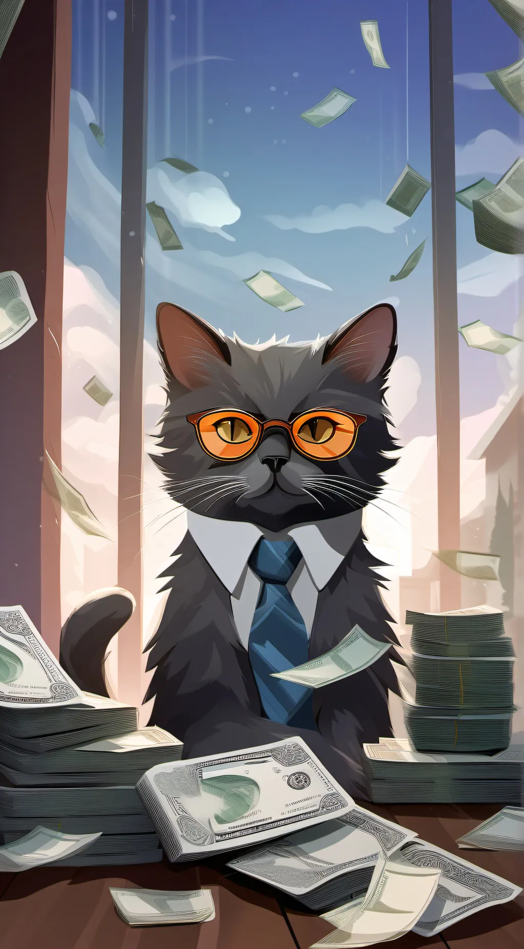 ai character: Money money green  background