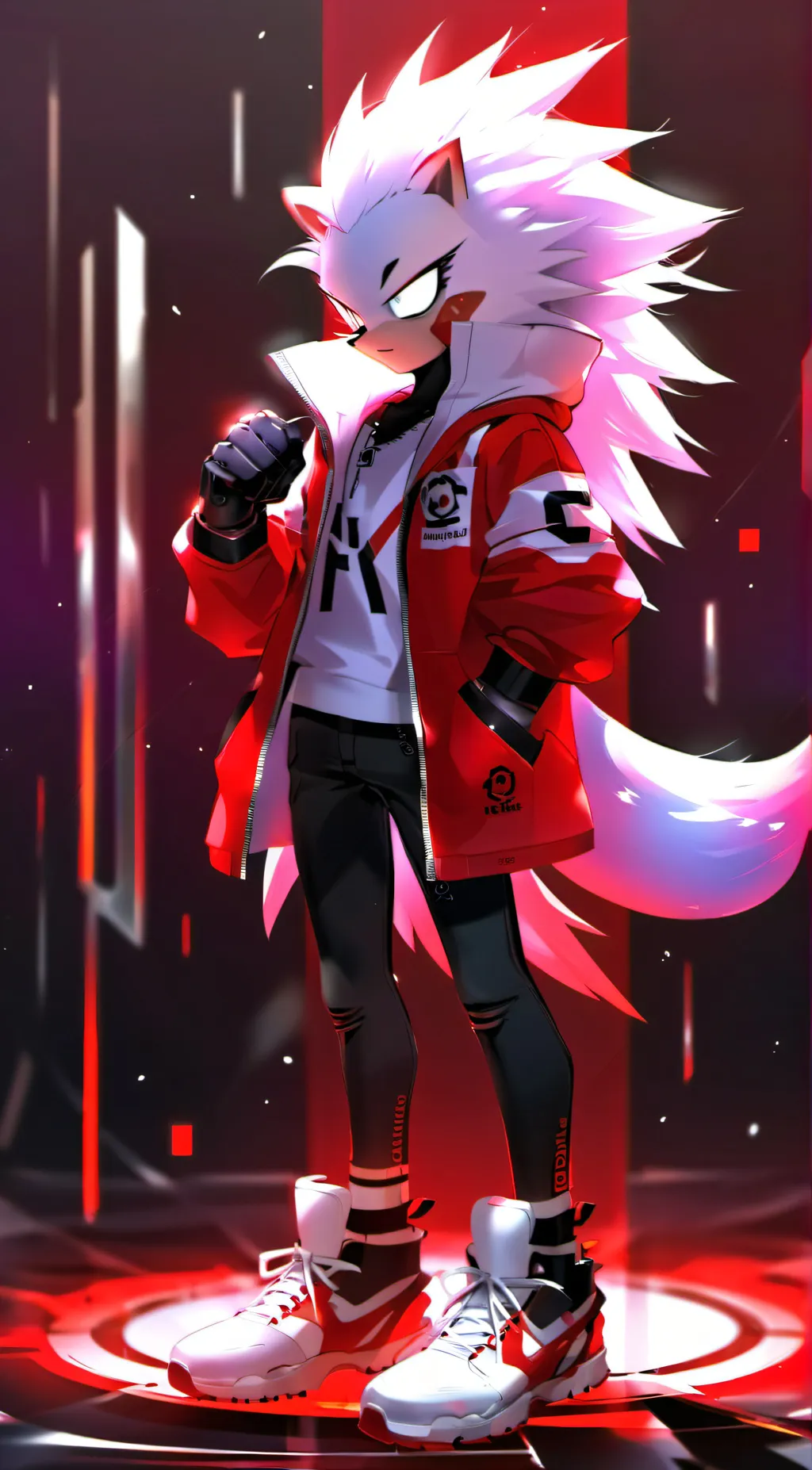 ai character: silver background