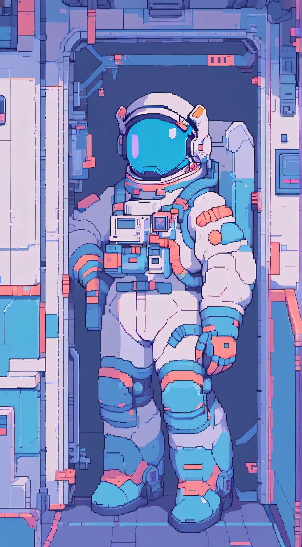 ai character: Blue among us background