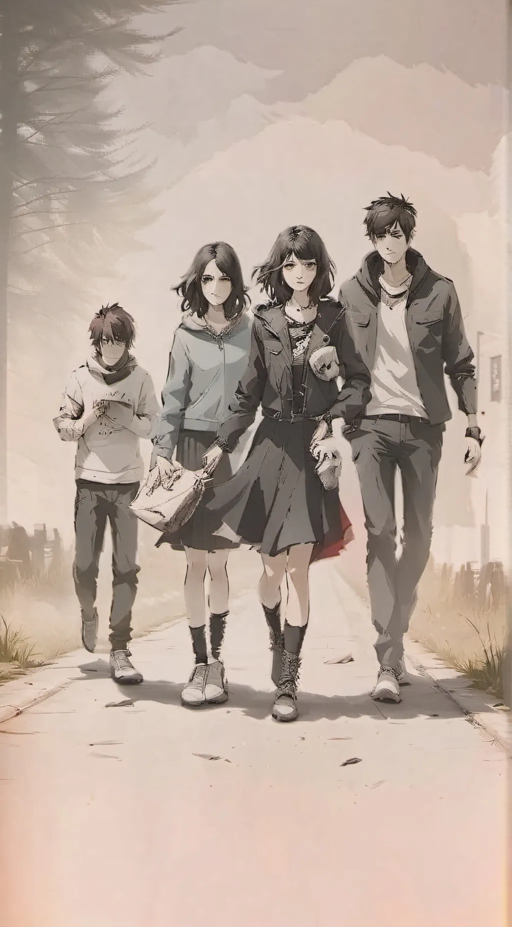 ai character: Broken down  background