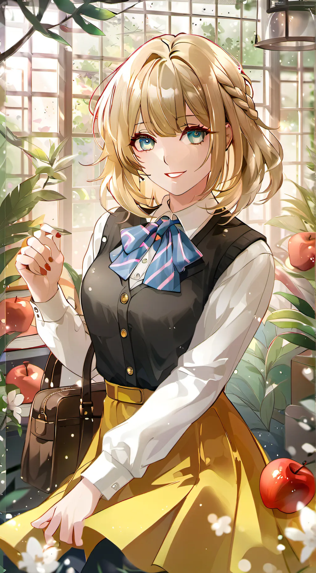 ai character: miss delight  background