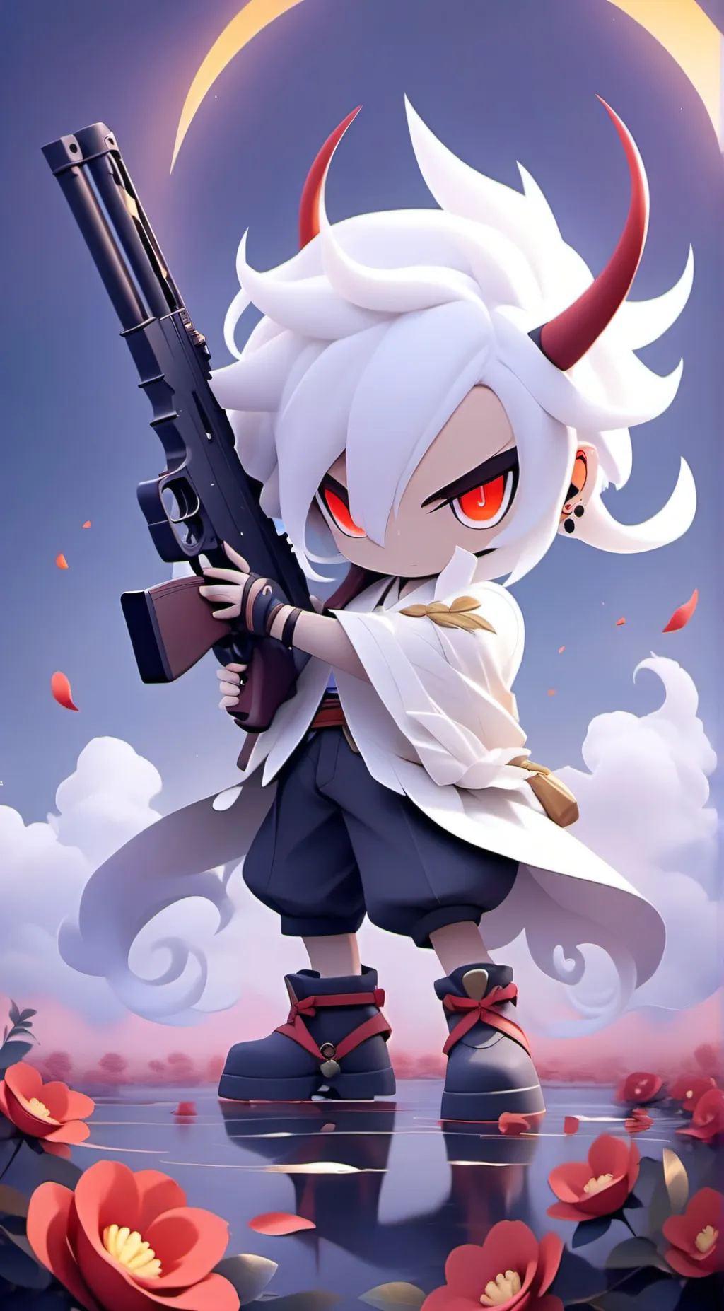 ai character: Red Imposter  background