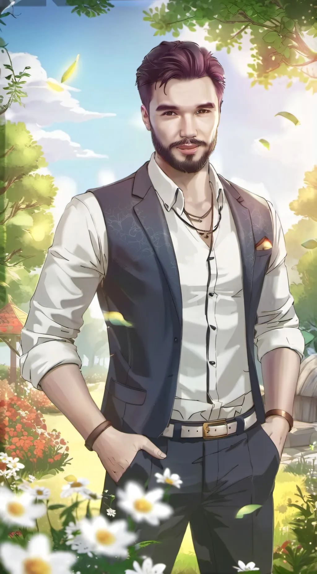 ai character: Damian  background