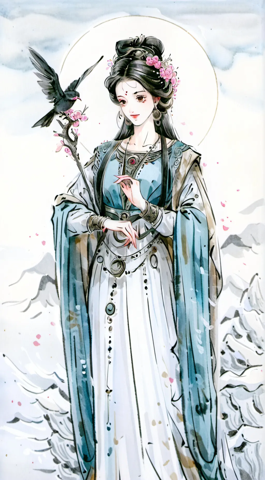 ai character: Godess ava background