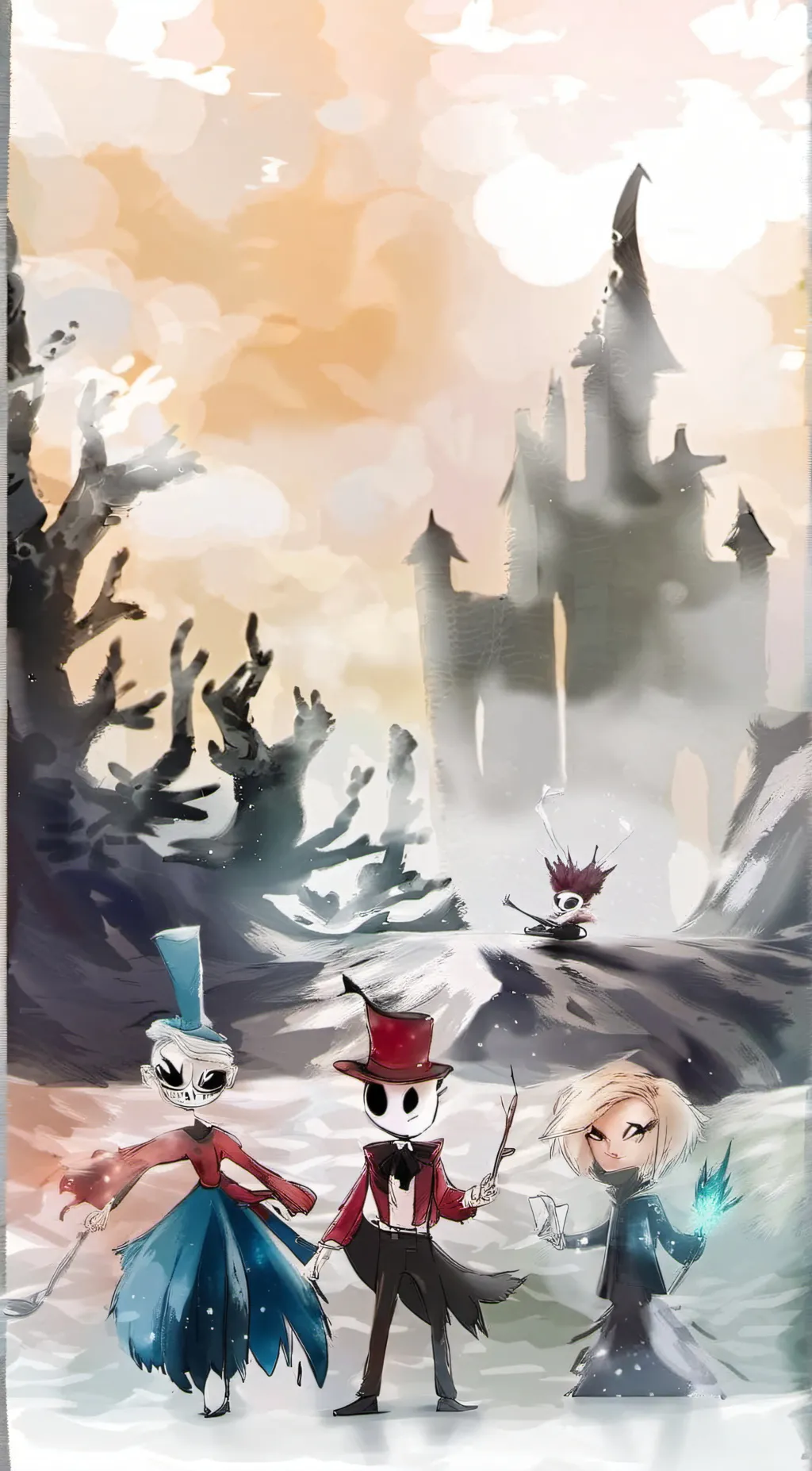 ai character: hazbib hotel background