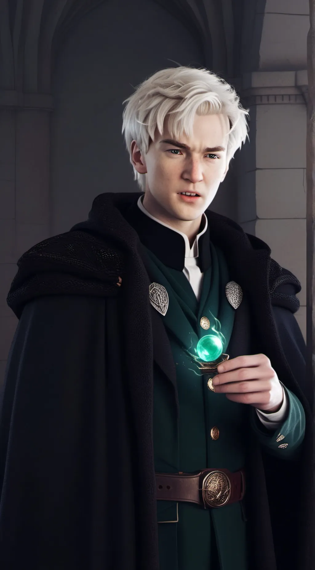 ai character: Draco Malfoy 🍏💚 background