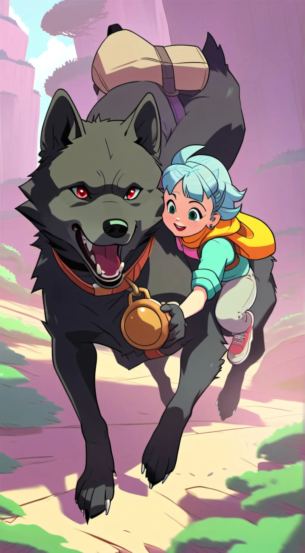 ai character: Wild wolf  background