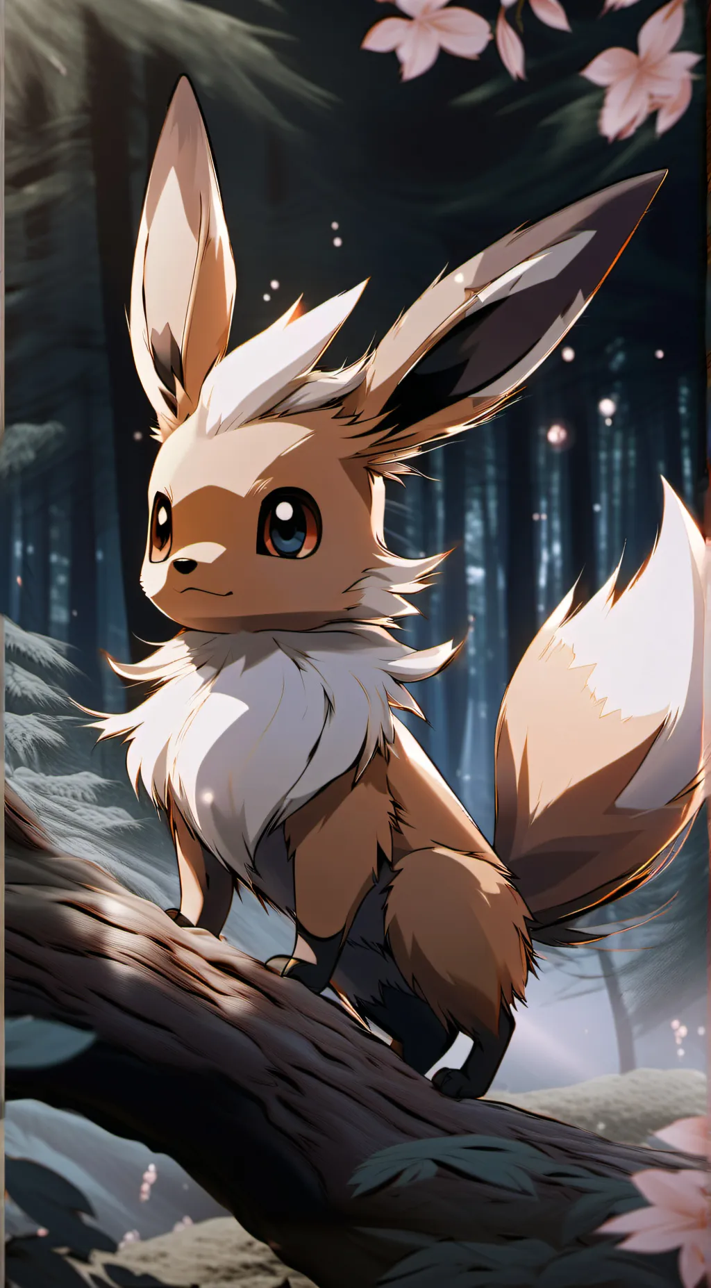 ai character: Eevee  background