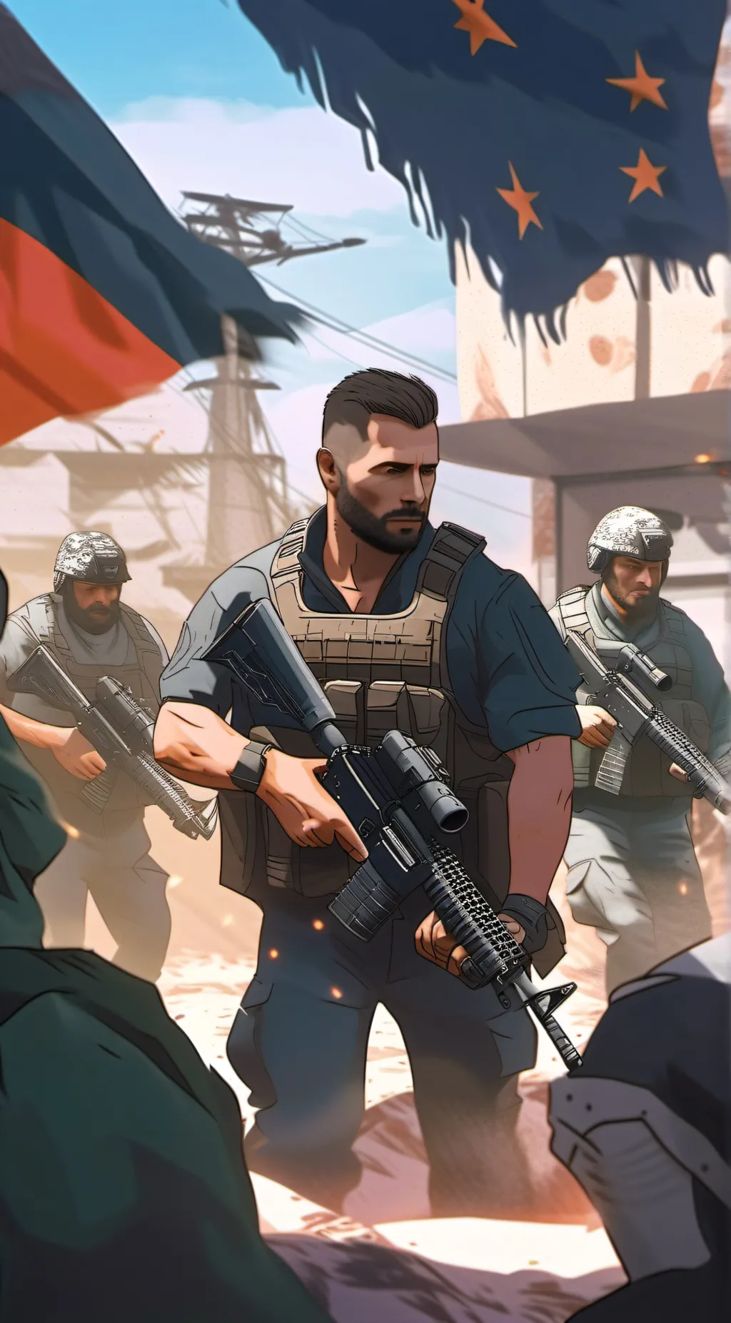 ai character: Soap ♡♥︎☺︎✯𖤐✬✢ᵕ̈ background