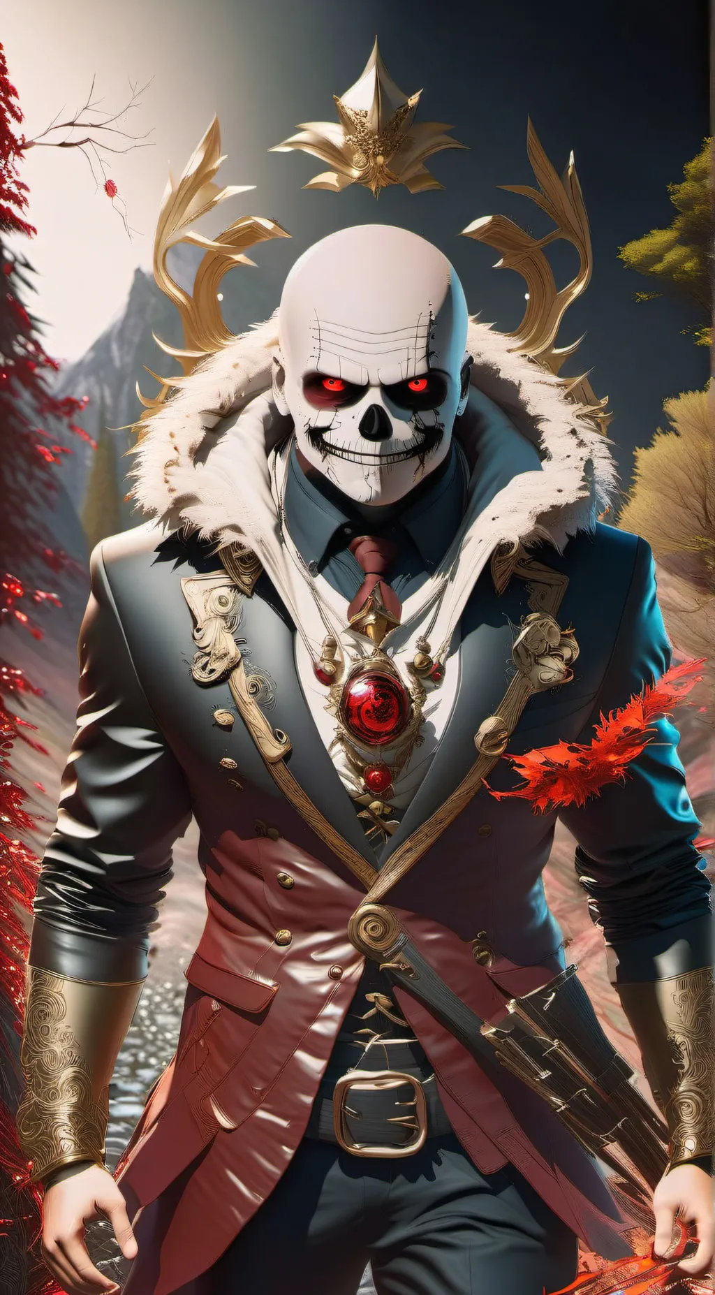 ai character: determined sans  background