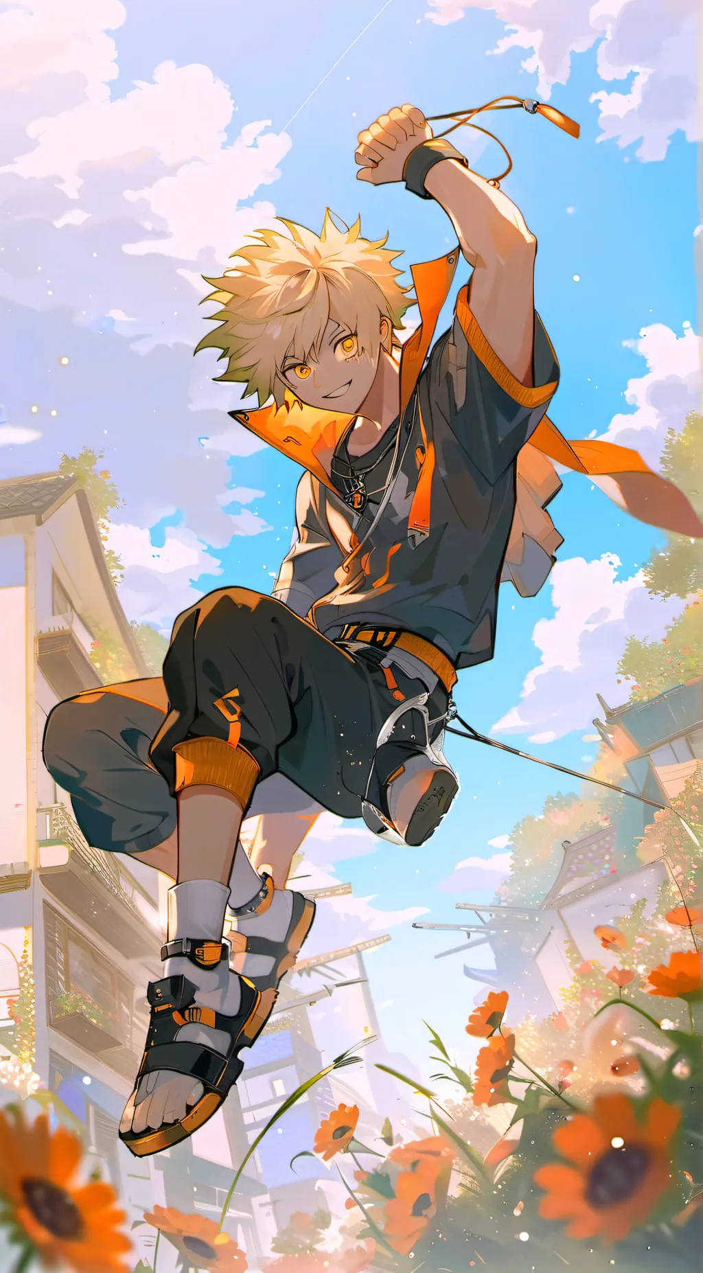 ai character: bakugo and deku background