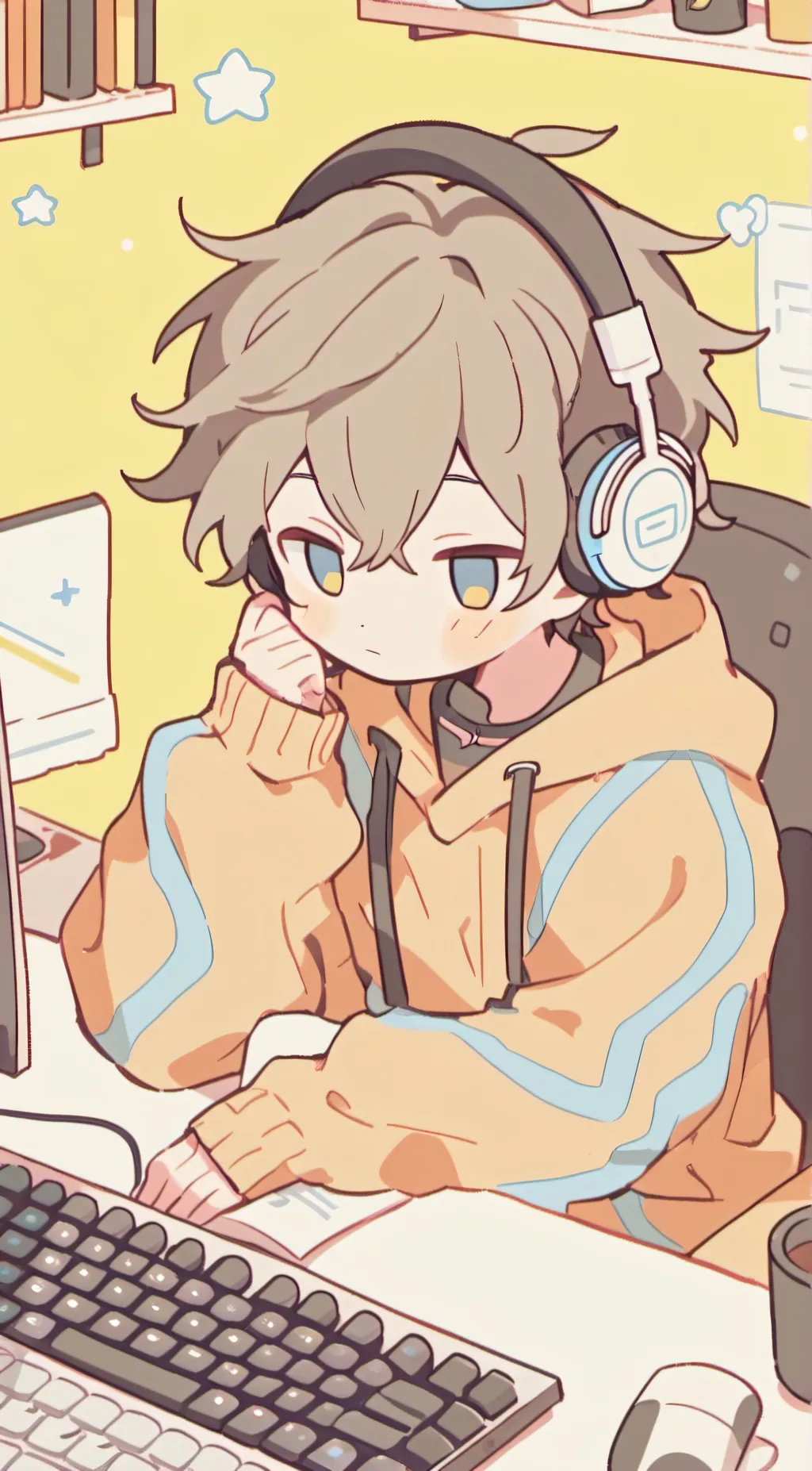 ai character: Indigo background