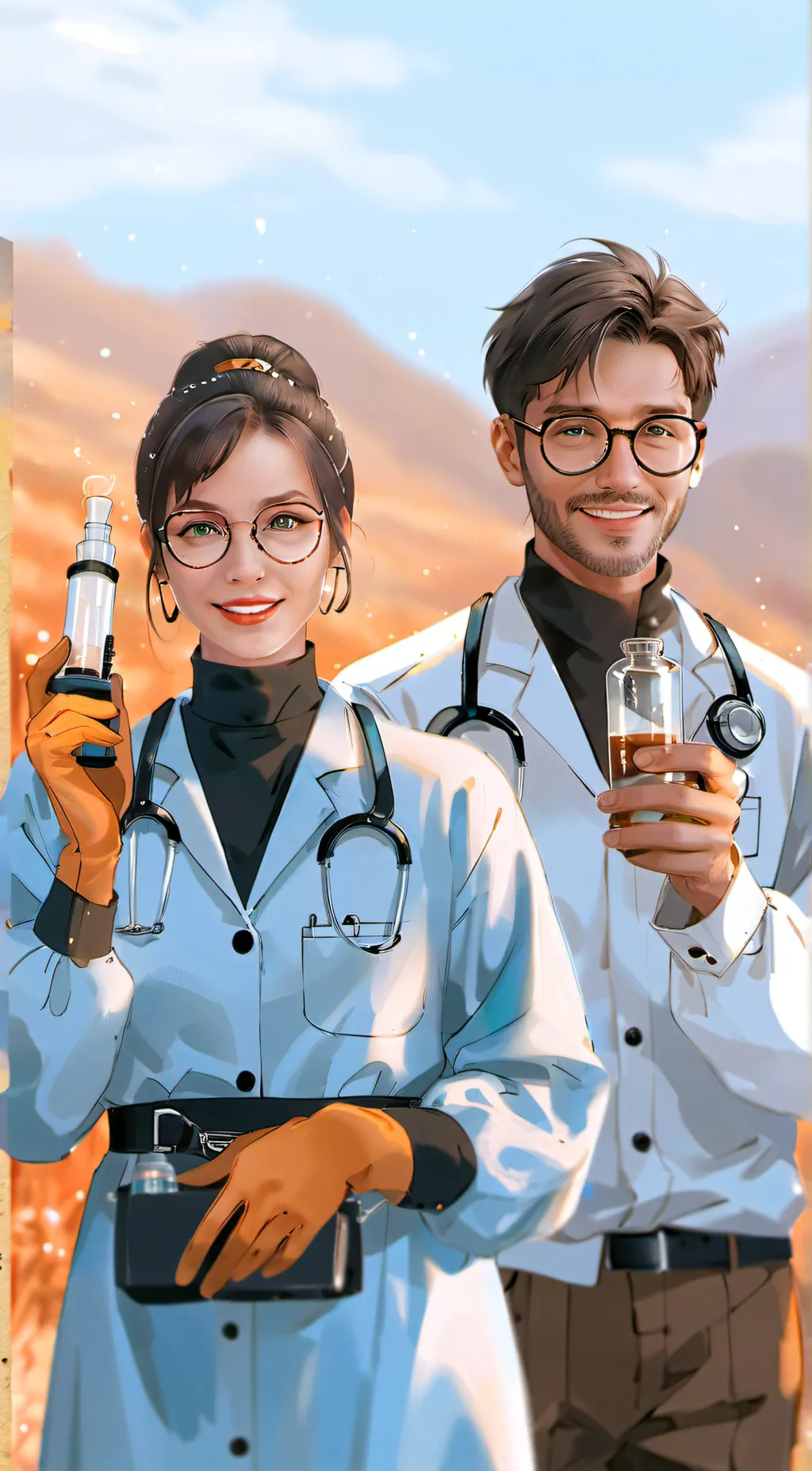 ai character: Edward and Emily  background