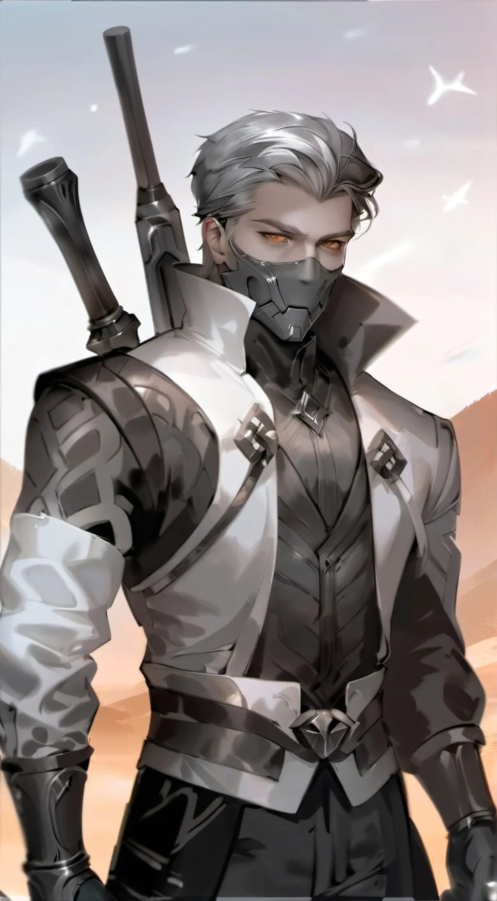 ai character: 🤍-Hazor-🖤 background