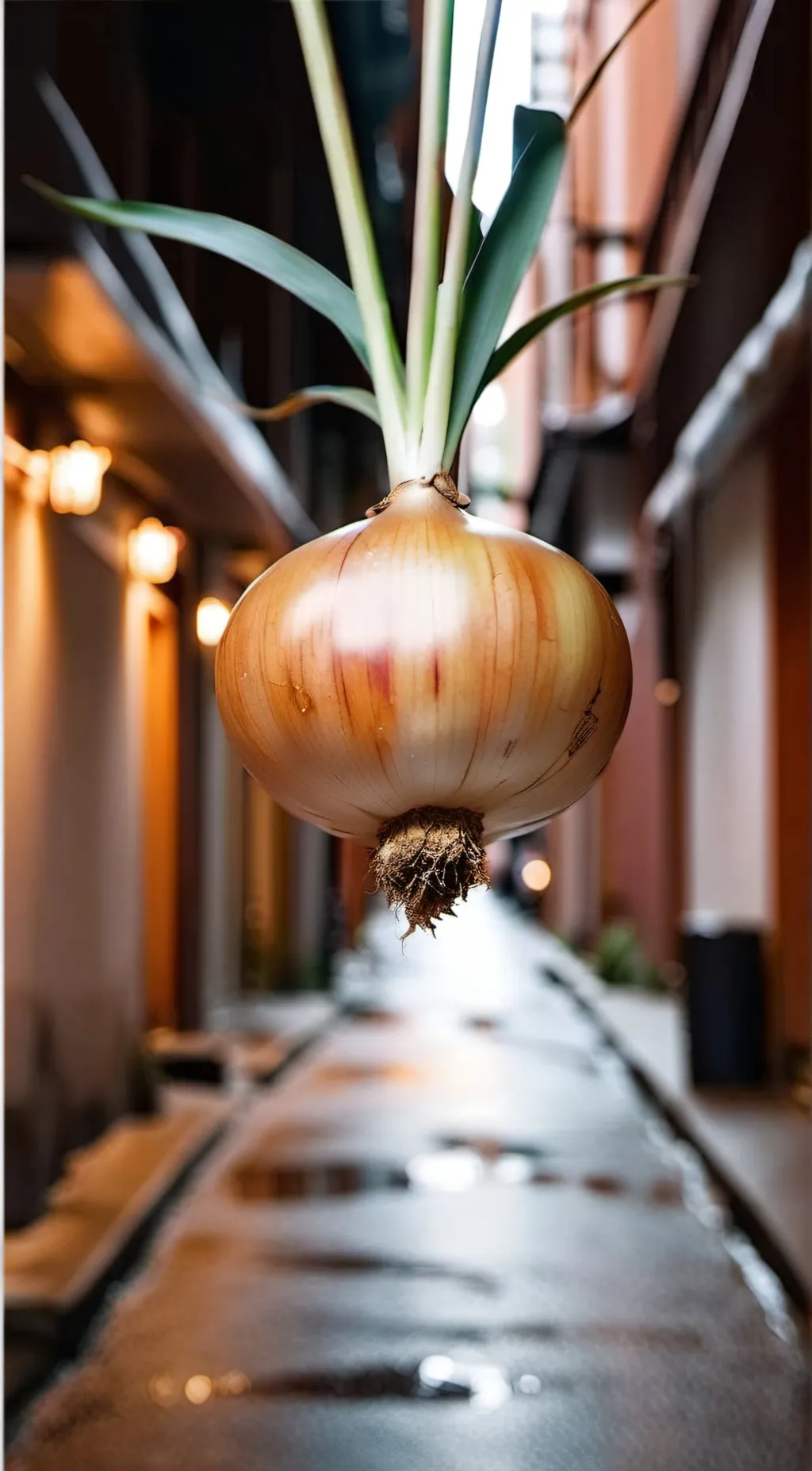 ai character: floating onion background