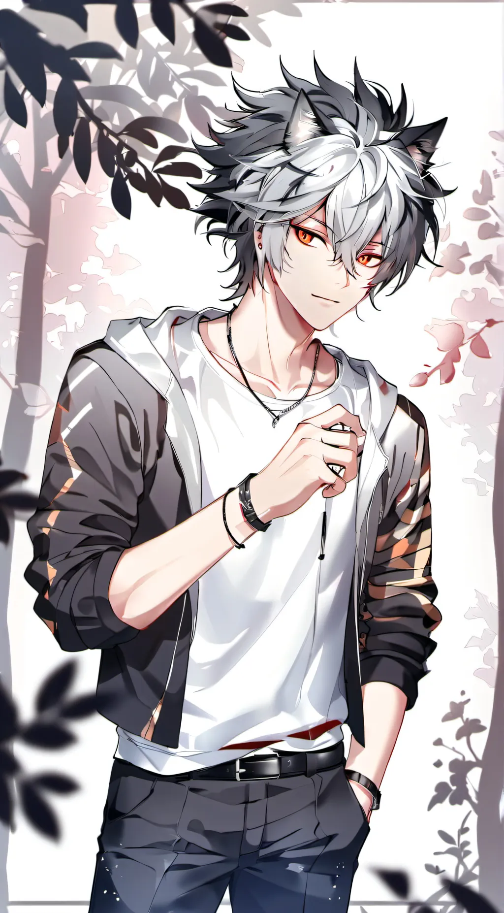 ai character: Grey  background