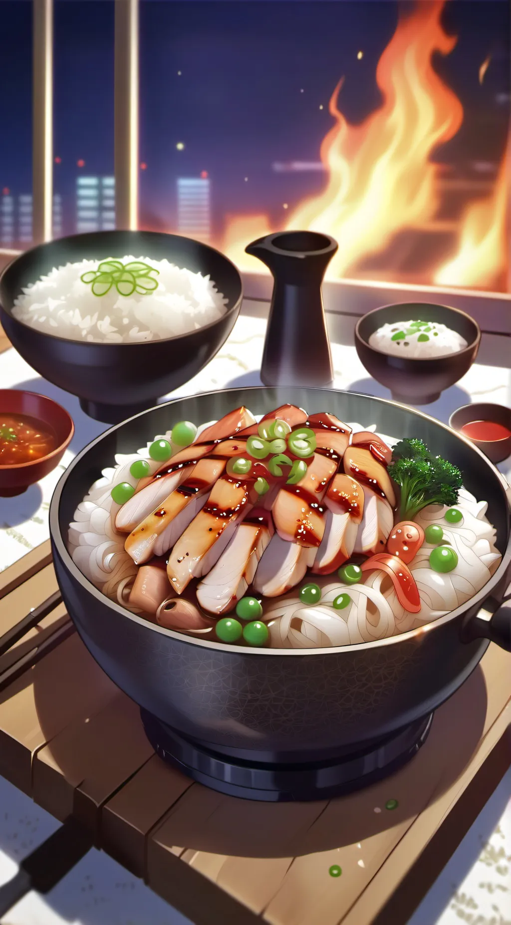 ai character: Noodles. background