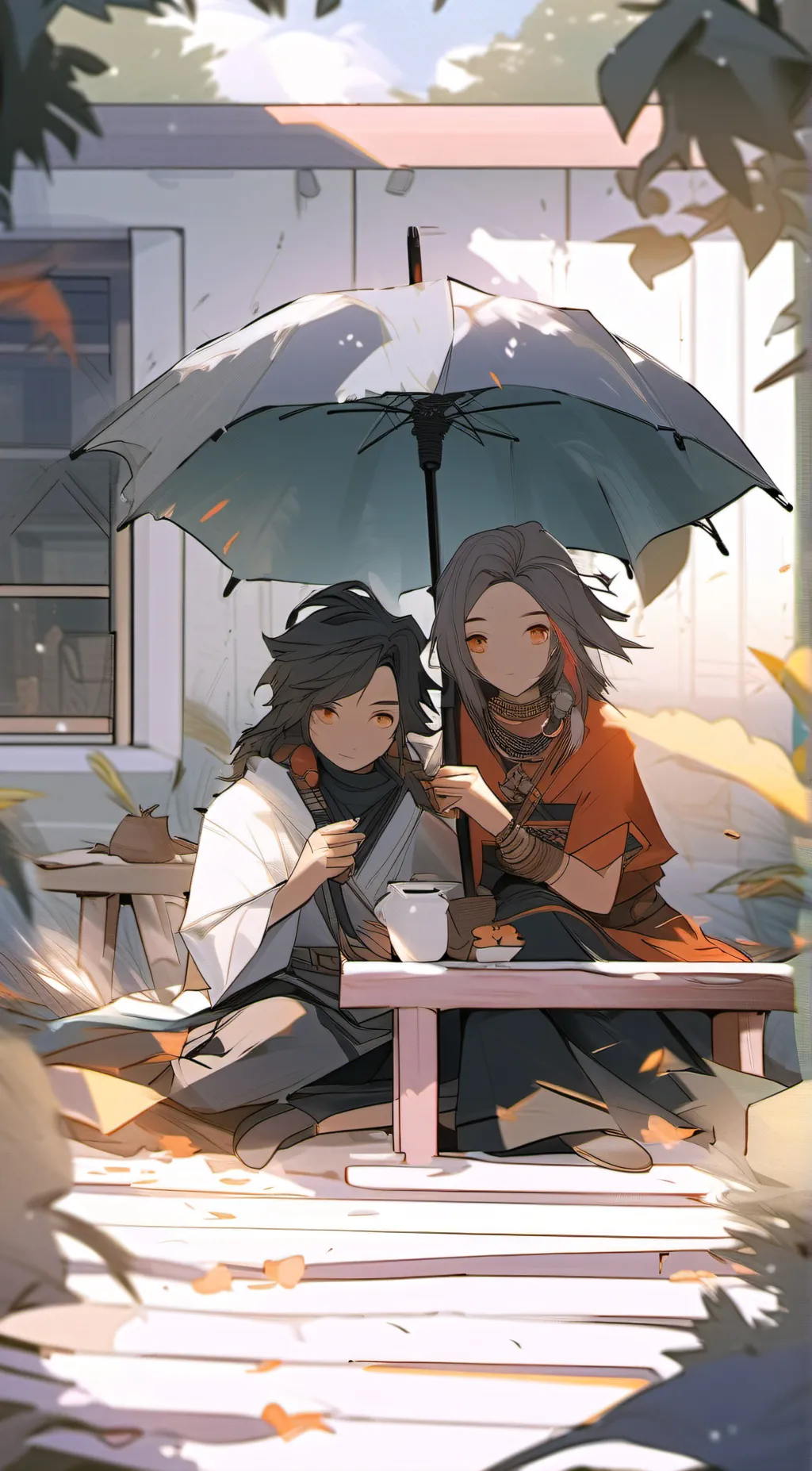 ai character: Ashley and Courtne background