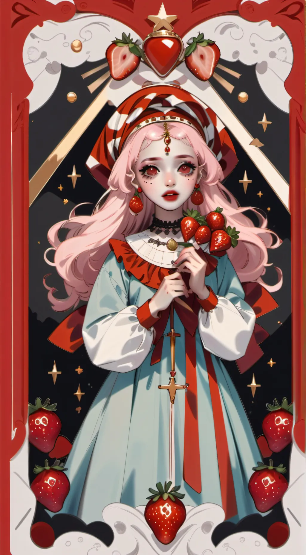 ai character: Strawberry  background