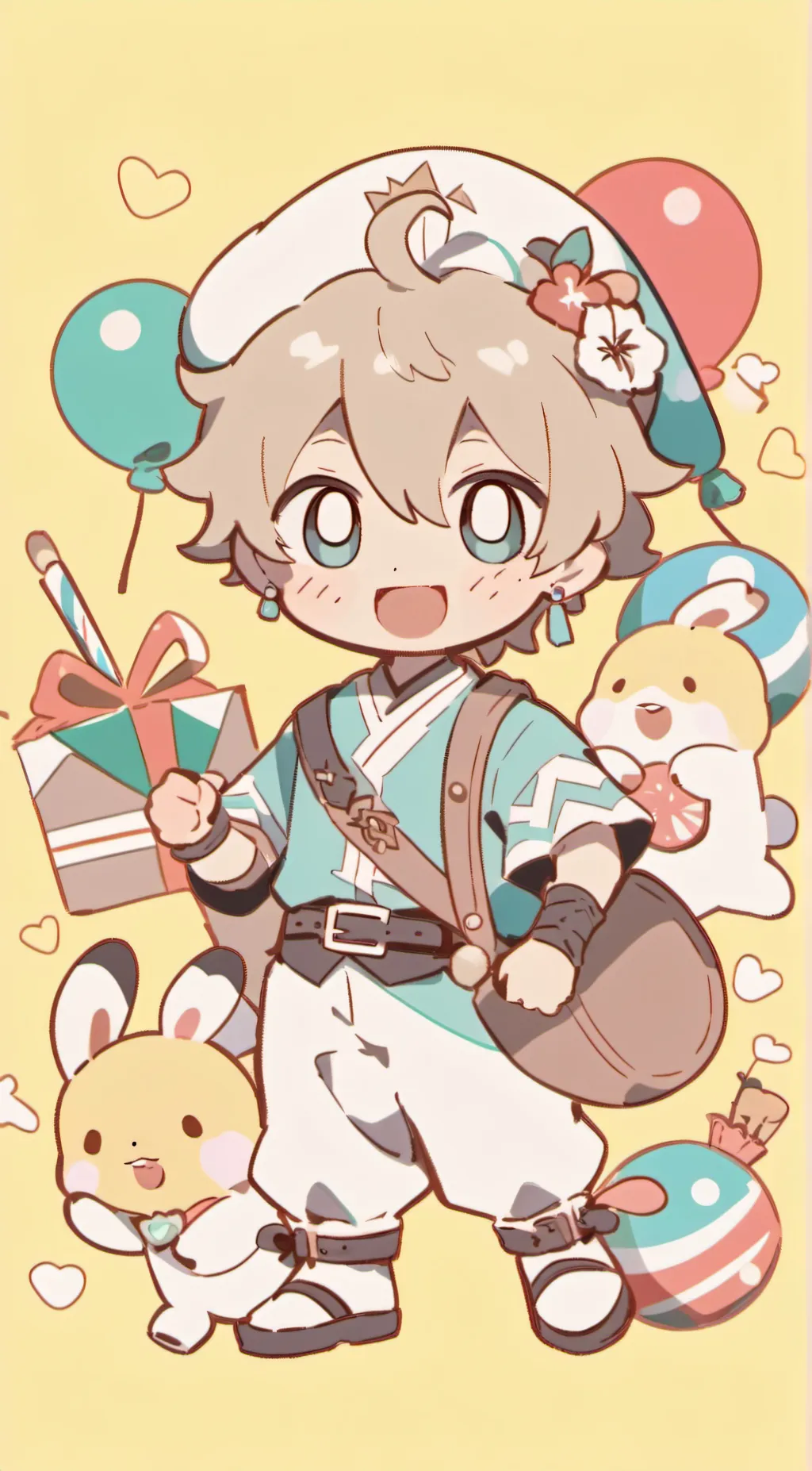 ai character: Happy birthday background