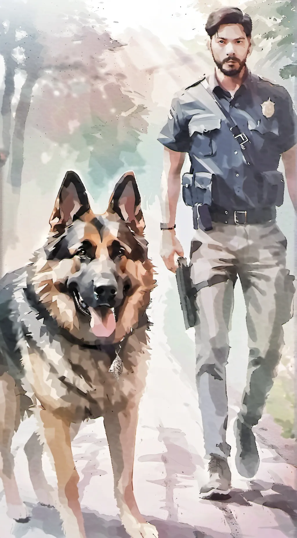 ai character: hudson&rex  background