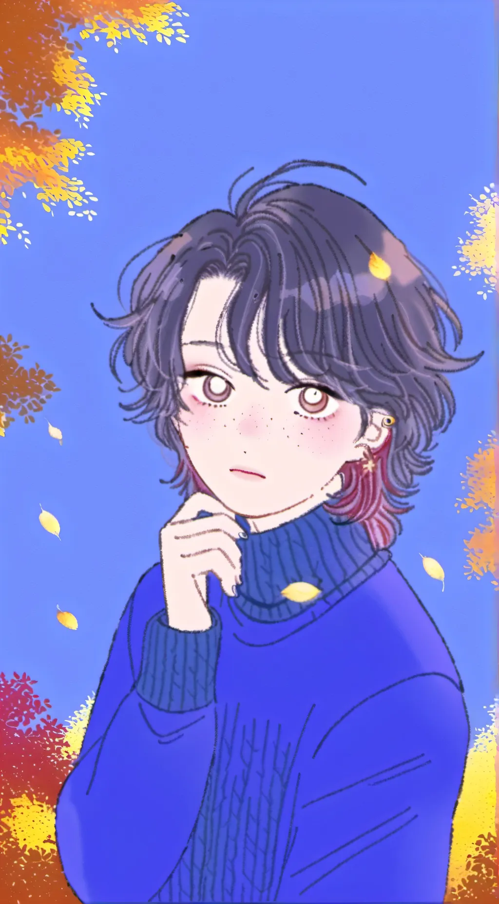 ai character: Leaf background