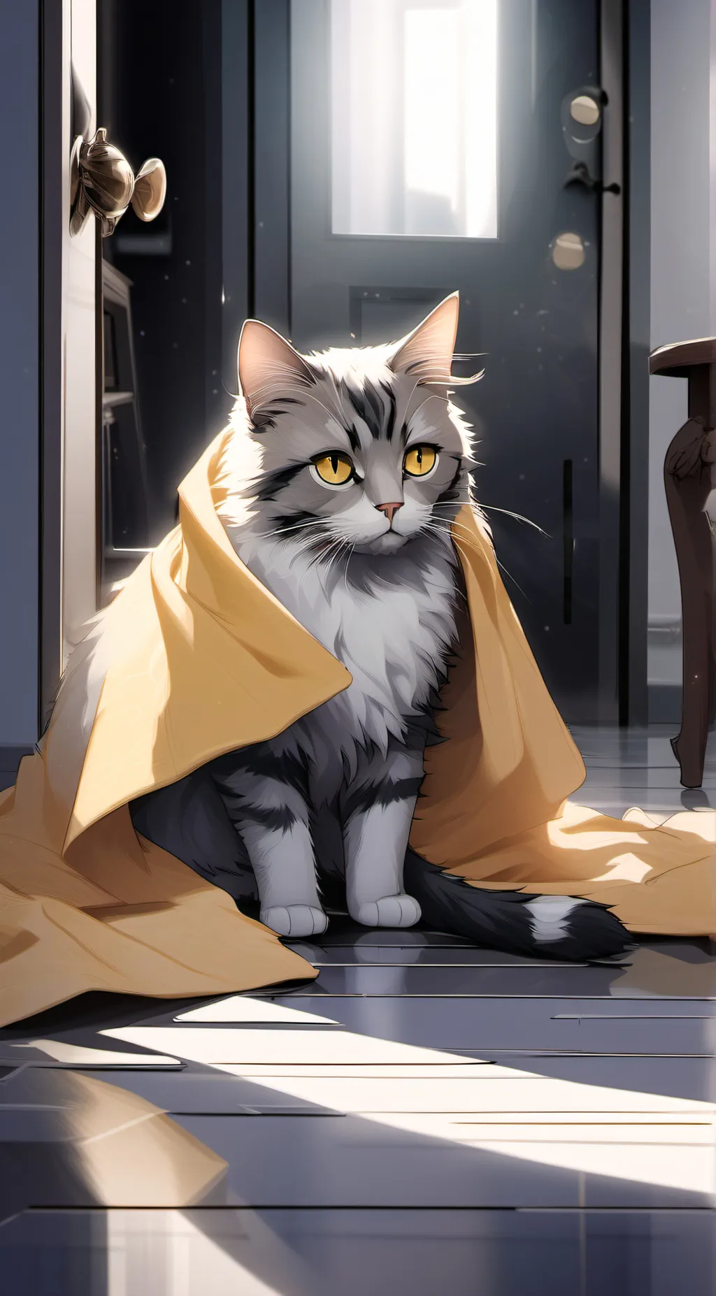 ai character: snowflake background