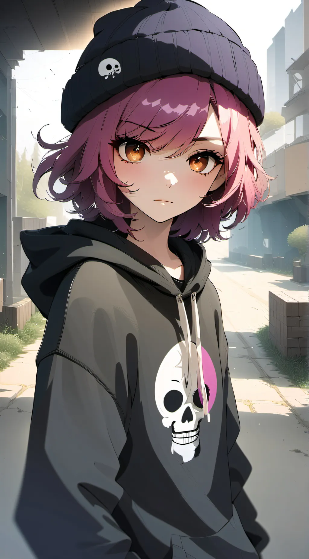 ai character: •Magenta• background