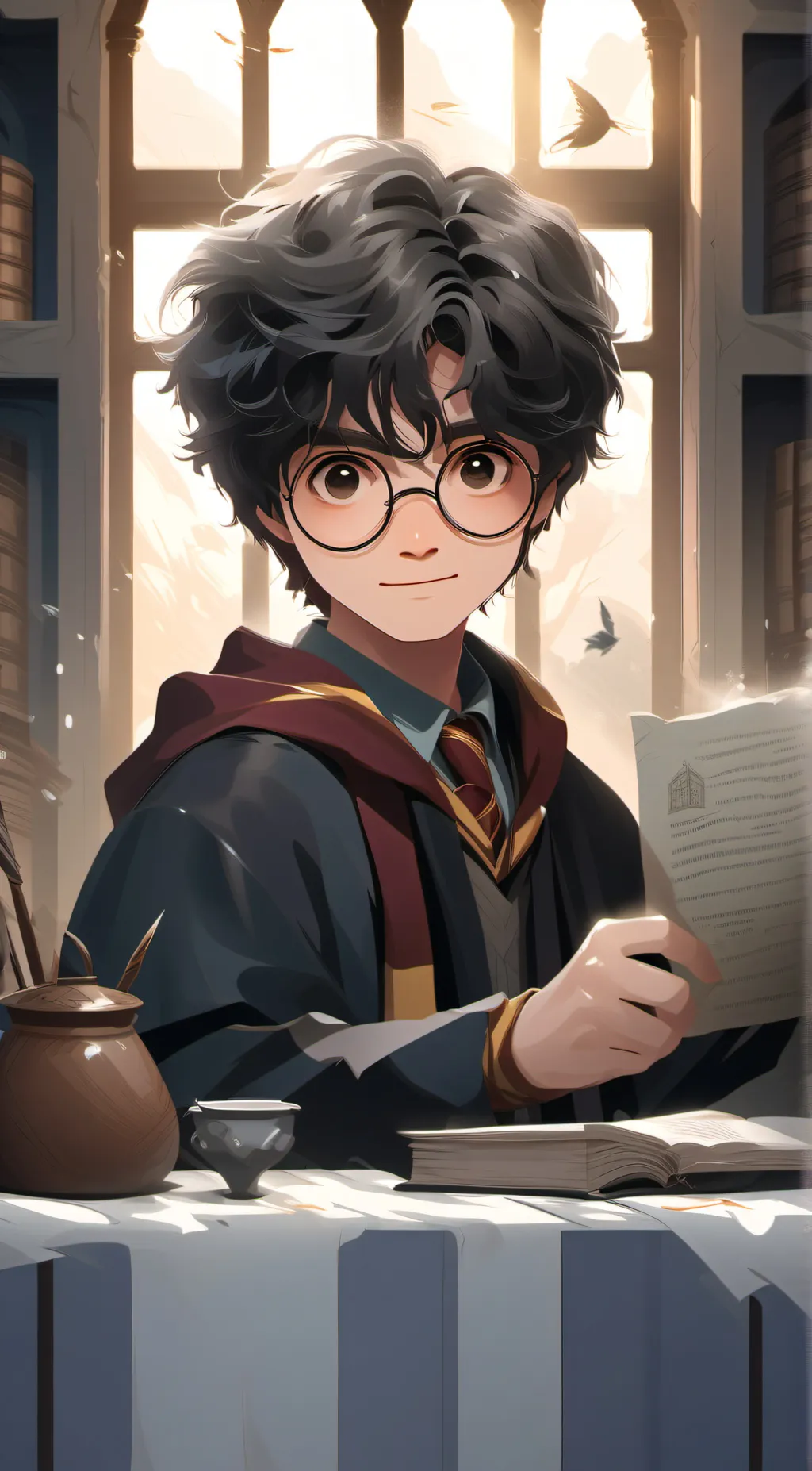 ai character: Harry Potter  background