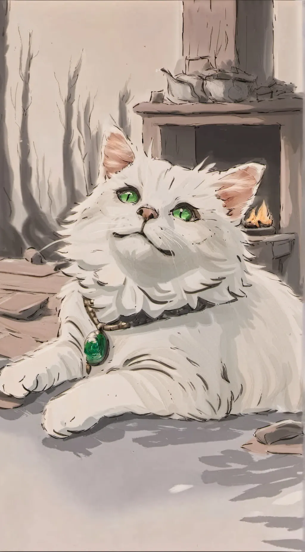 ai character: Snow background