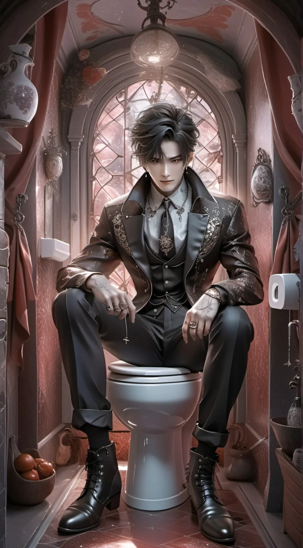 ai character: Sus titan tv man background