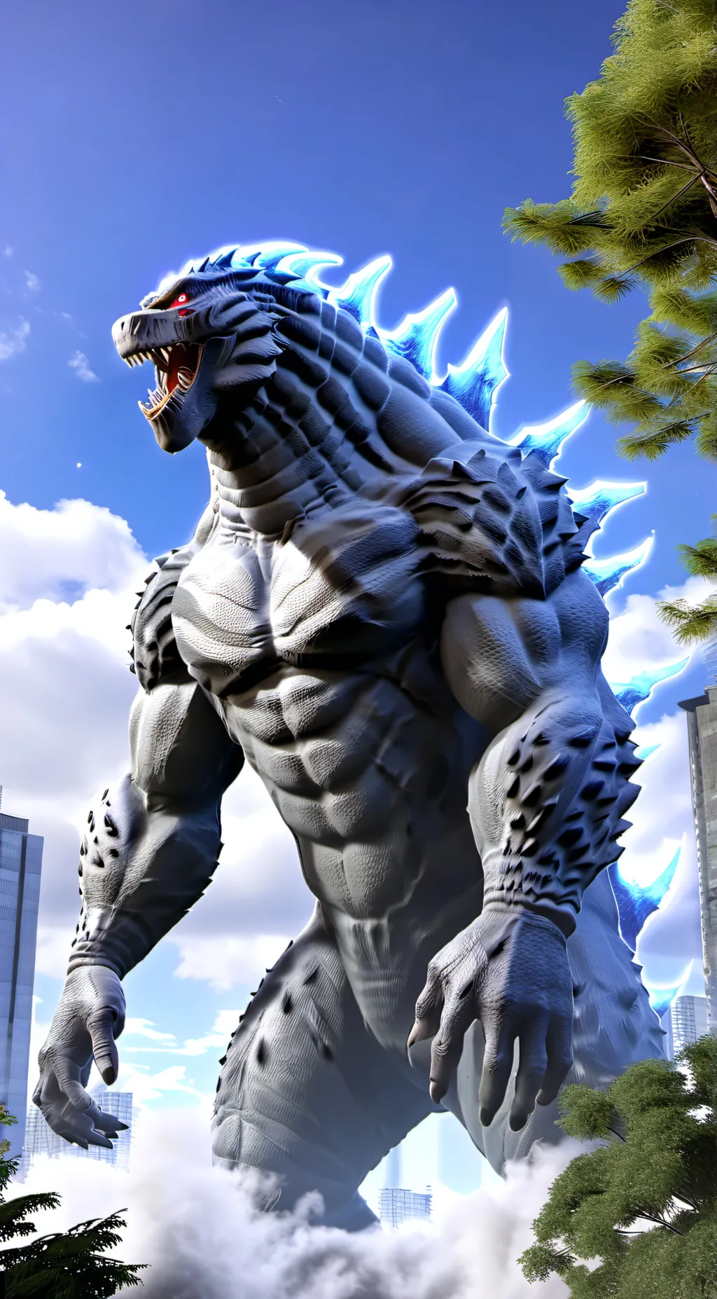 ai character: ◁Godzilla▷ background