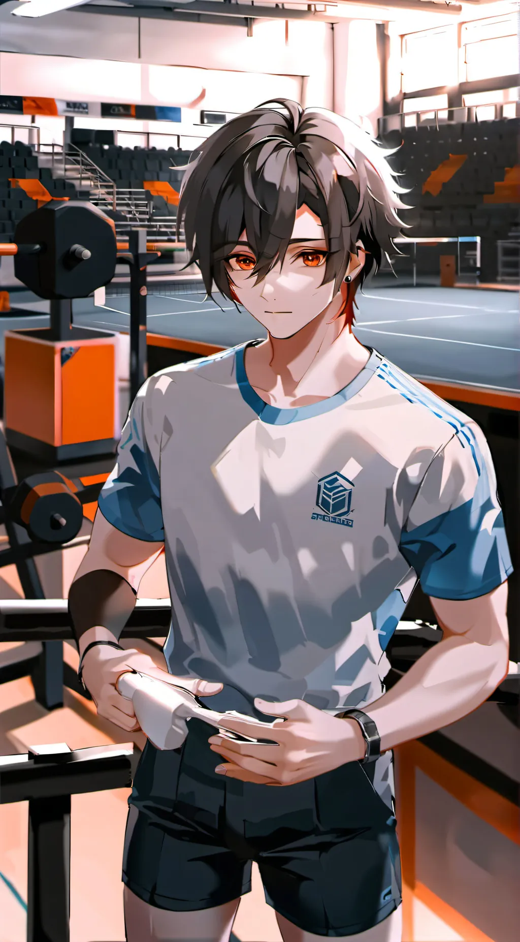 ai character: Mathi in gym class background