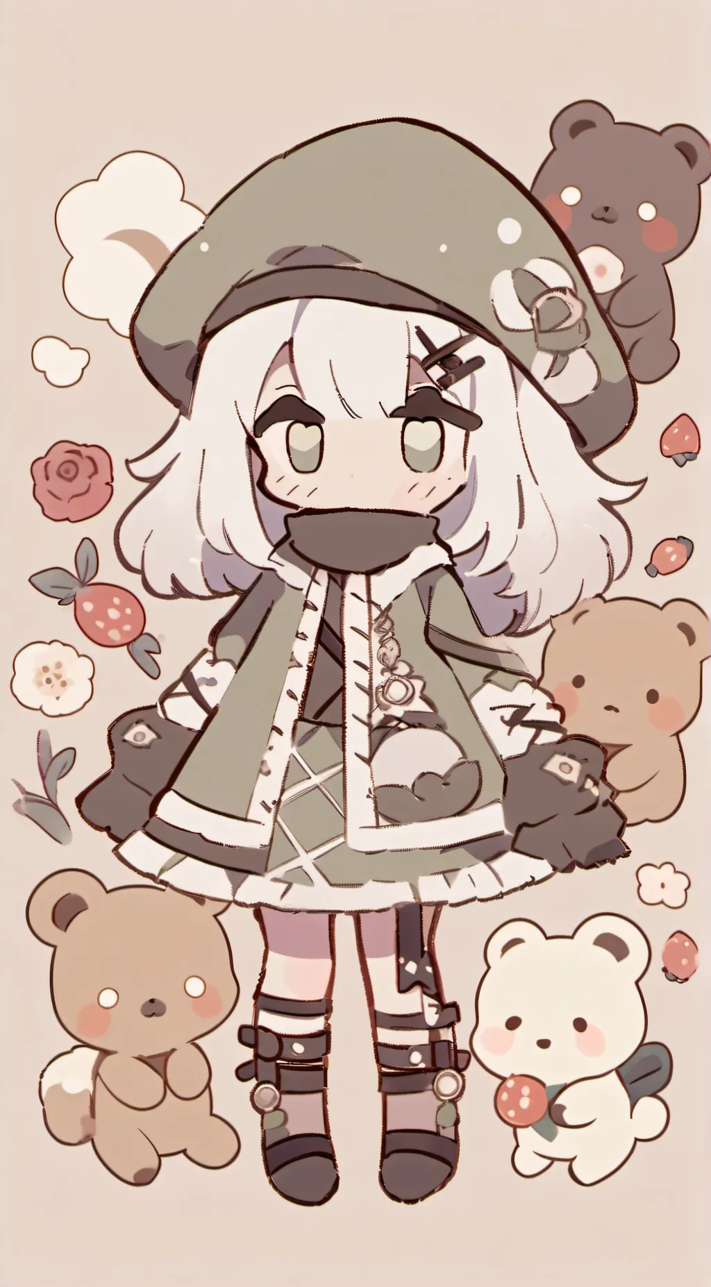 ai character: Violet background