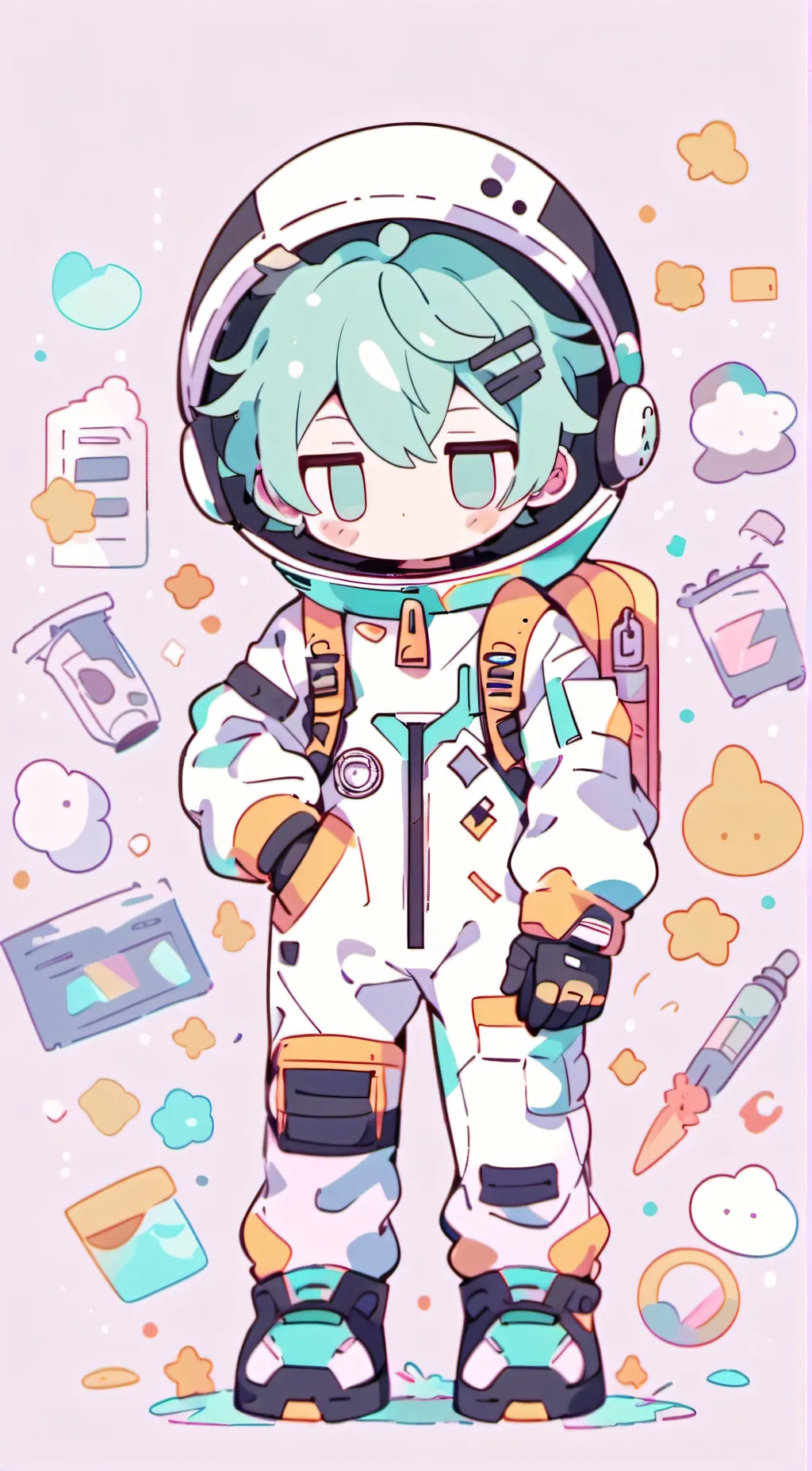 ai character: Blue background