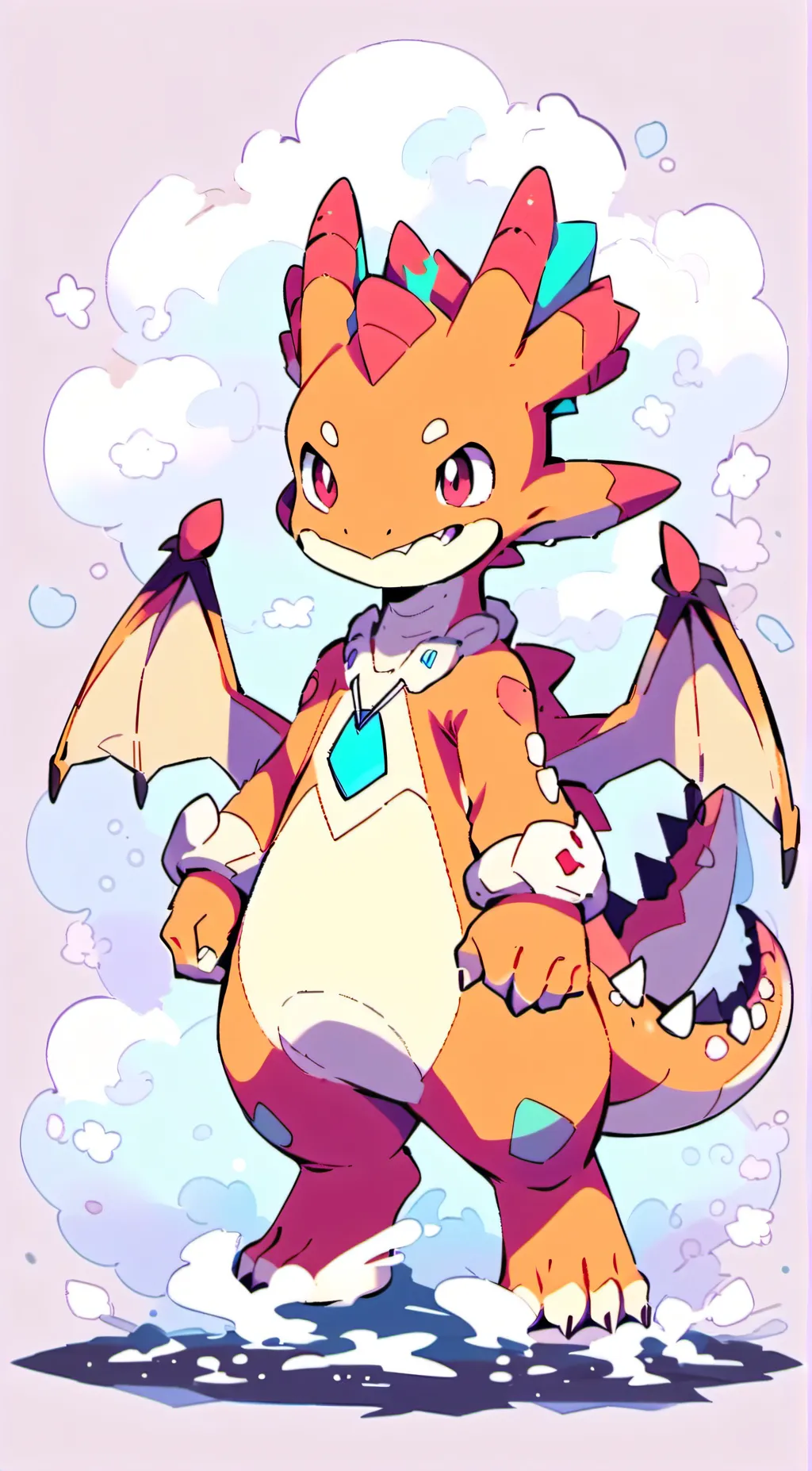 ai character: Woman Charizard background