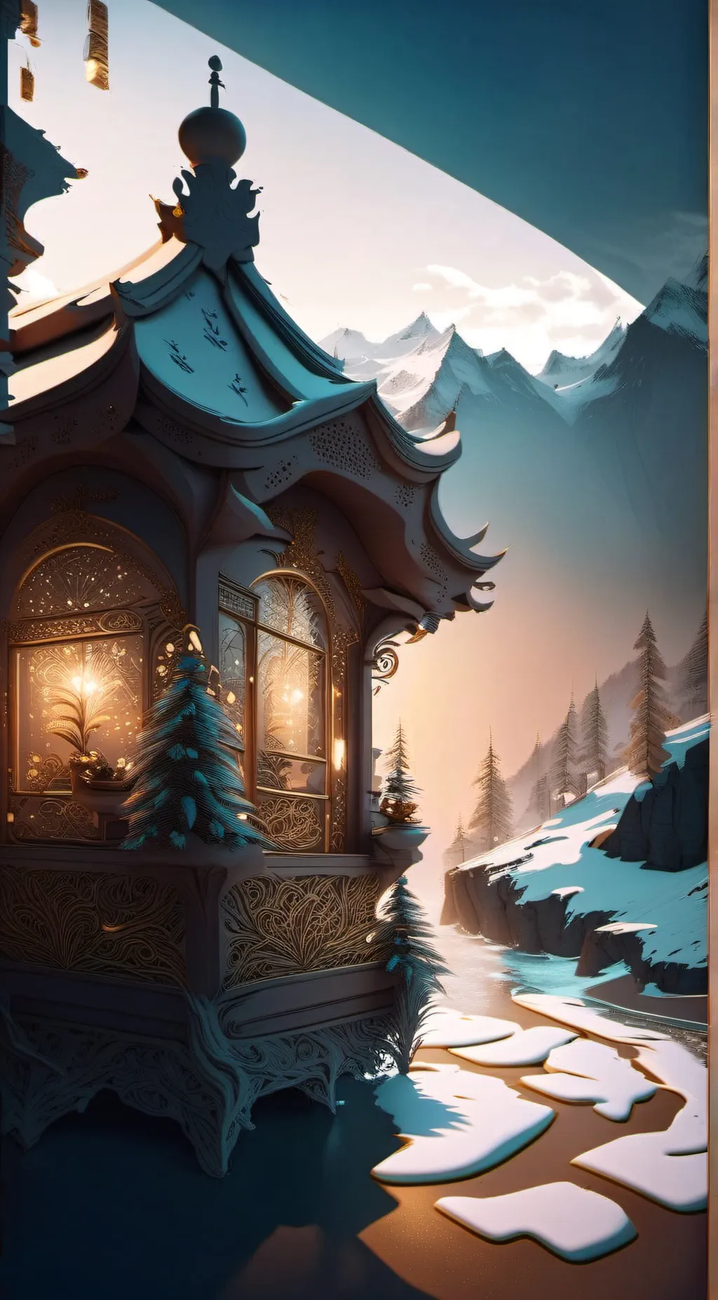 ai character: u for xmas background