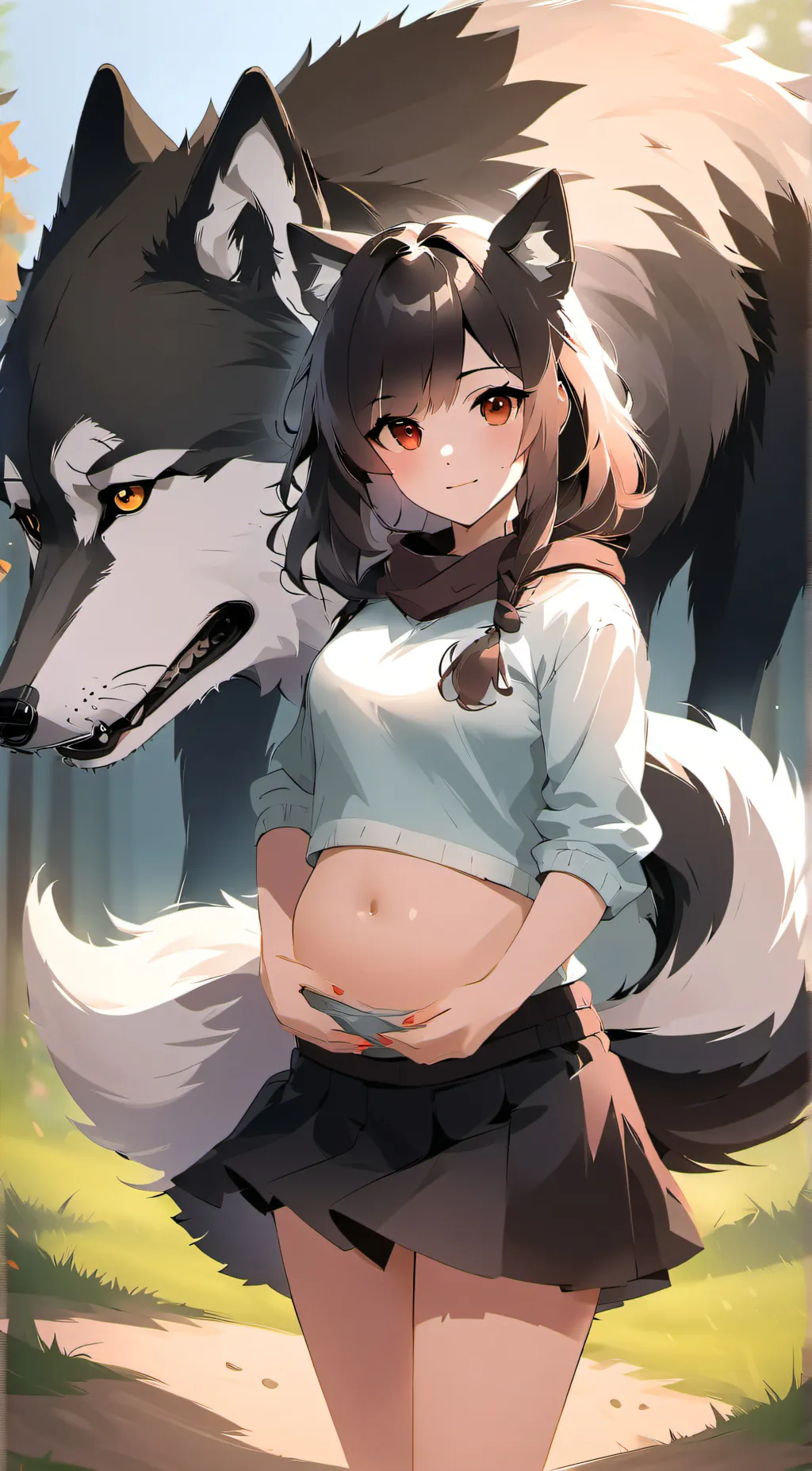 ai character: wolf parents  background