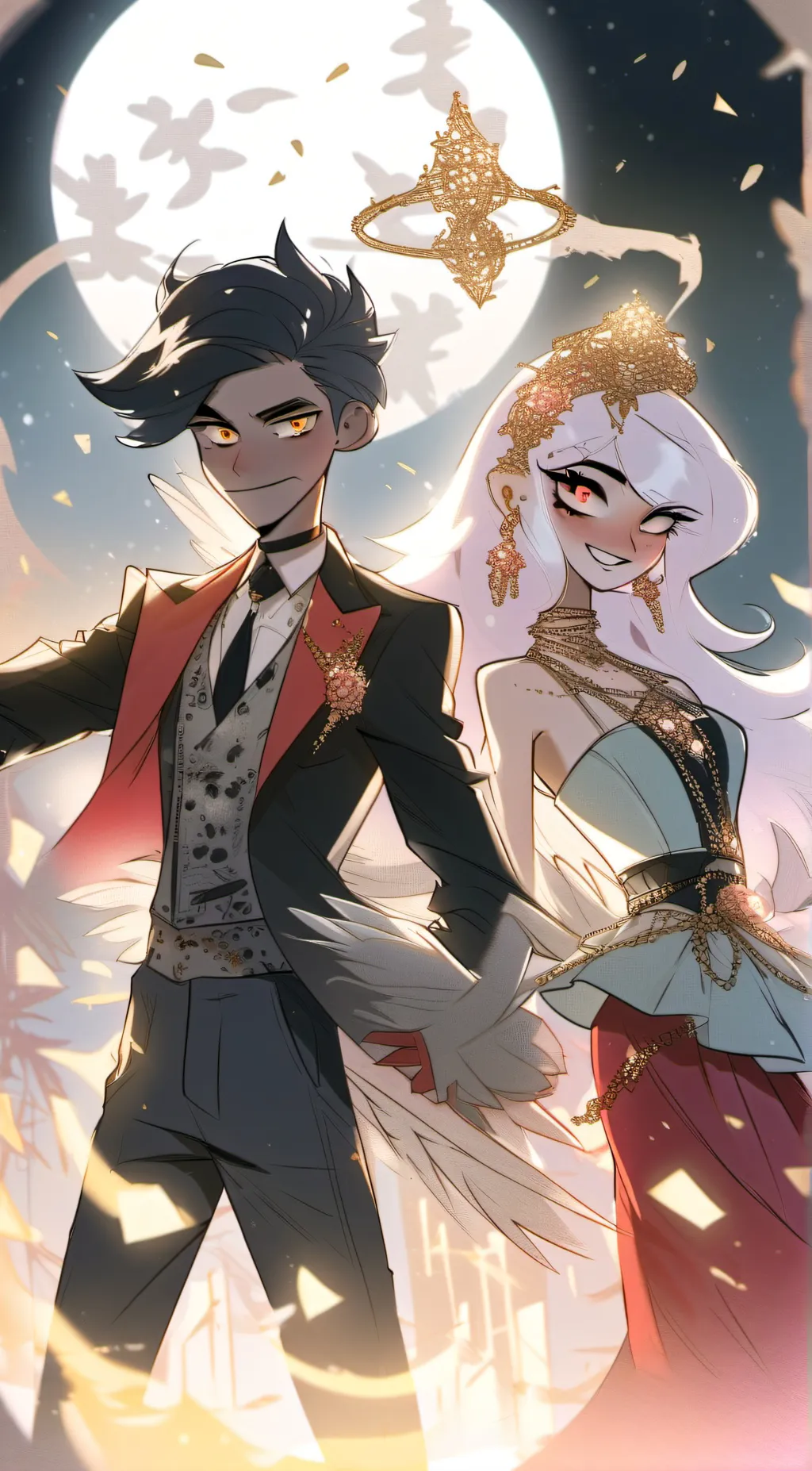 ai character: Angel dust and Val background