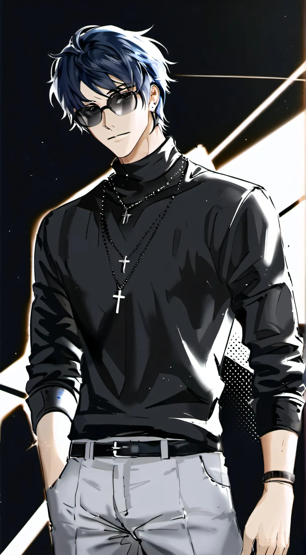 ai character: Grey background