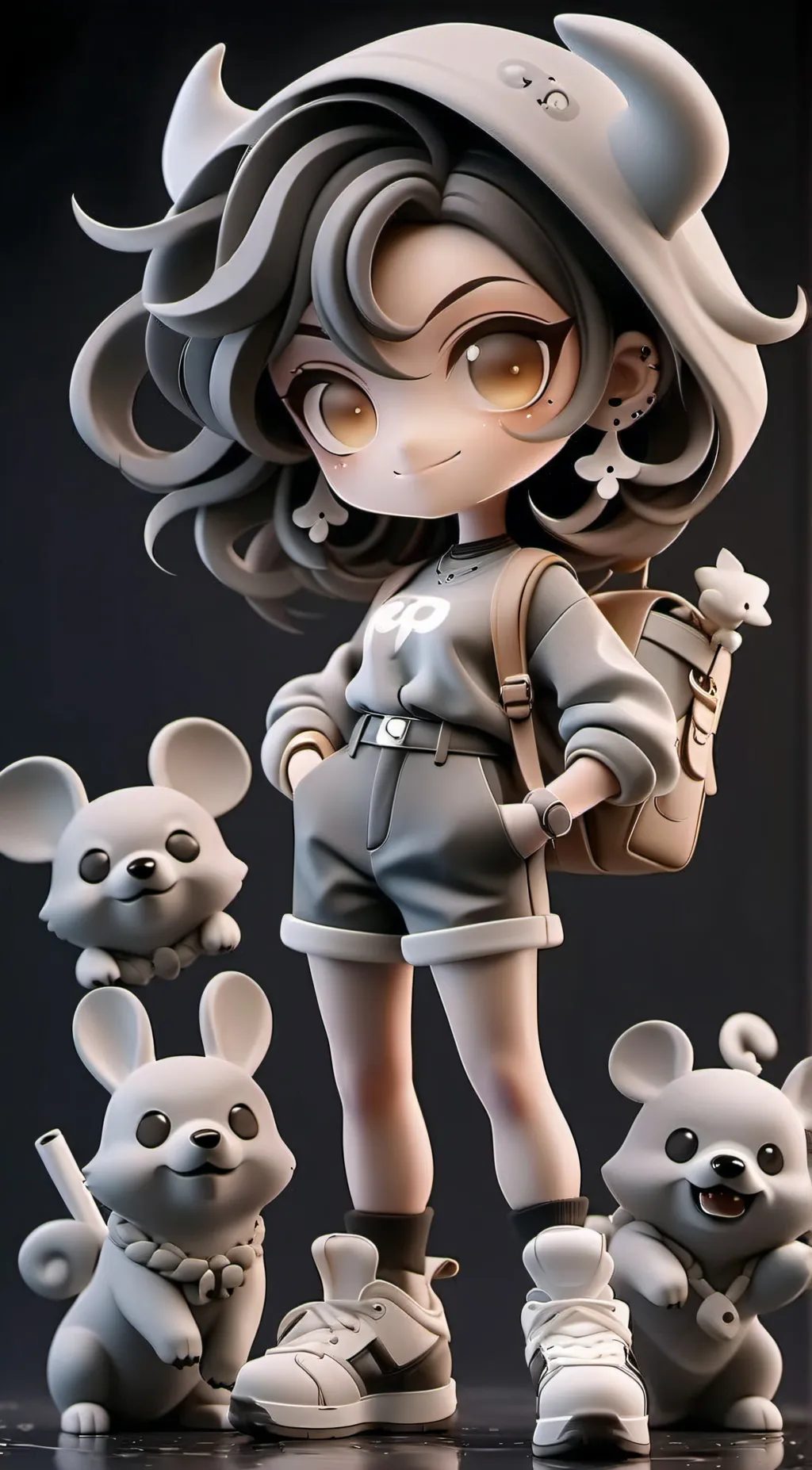 ai character: smiling critter background