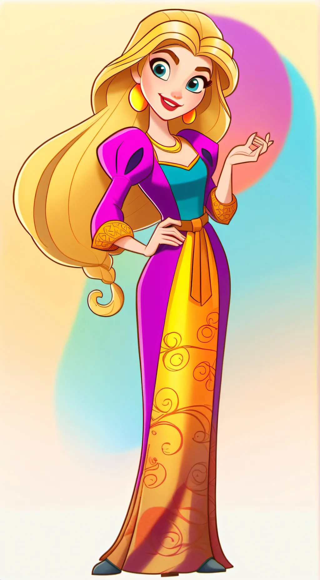 ai character: Rapunzel from tang background